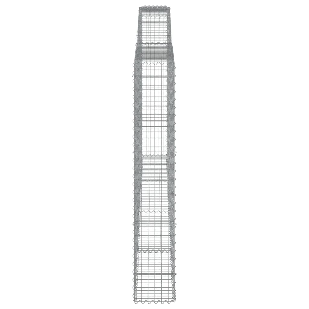 vidaXL Arched Gabion Baskets 4 pcs 400x30x180/200 cm Galvanised Iron 5