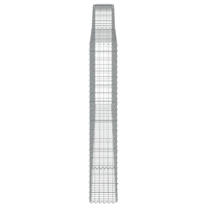 vidaXL Arched Gabion Baskets 4 pcs 400x30x180/200 cm Galvanised Iron 5