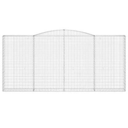 vidaXL Arched Gabion Baskets 6 pcs 400x30x180/200 cm Galvanised Iron 4