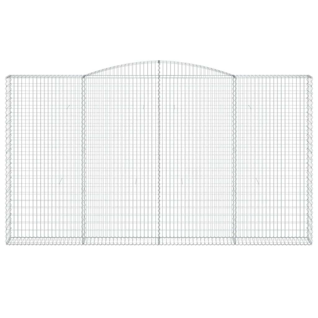 vidaXL Arched Gabion Baskets 3 pcs 400x30x220/240 cm Galvanised Iron 4