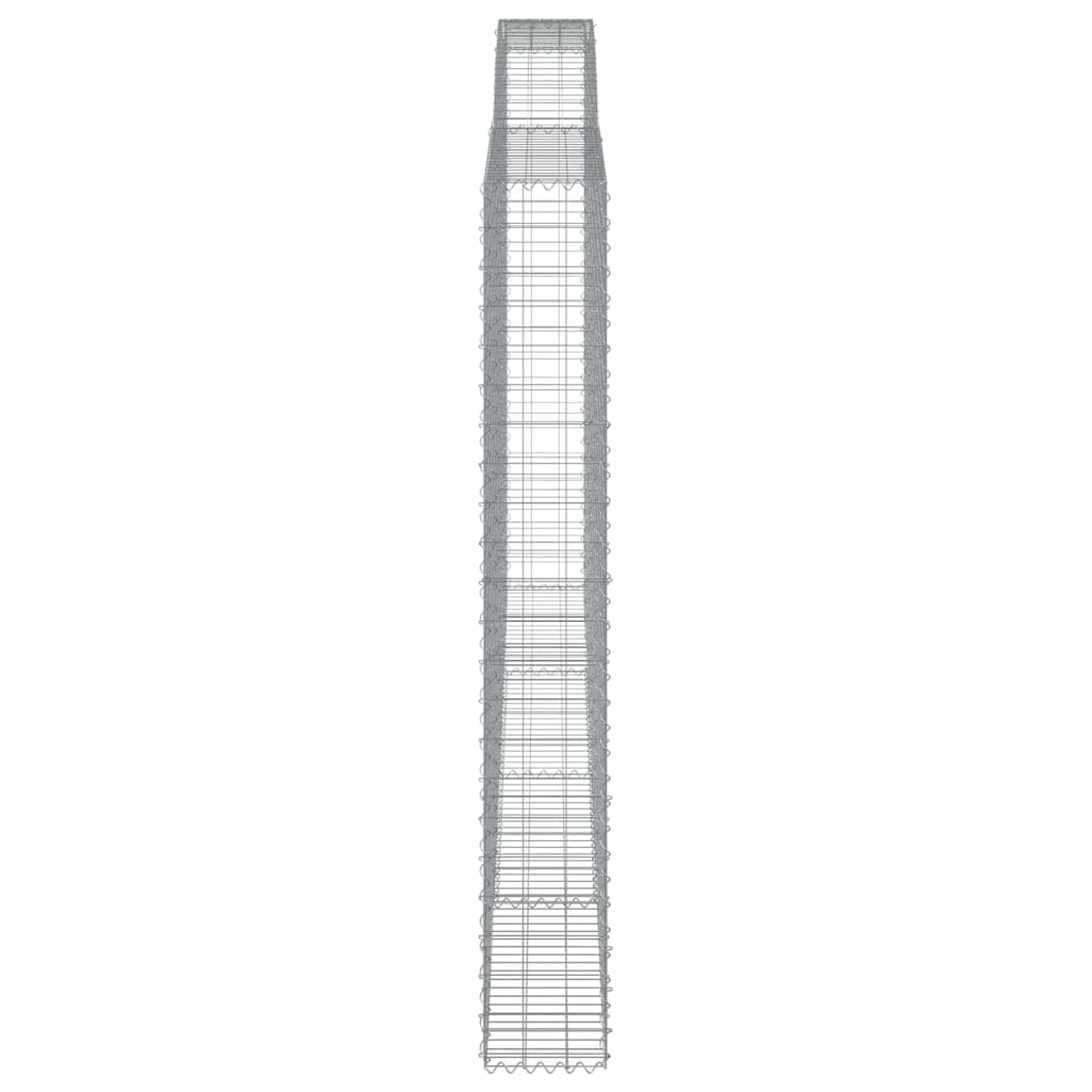 vidaXL Arched Gabion Baskets 3 pcs 400x30x220/240 cm Galvanised Iron 5