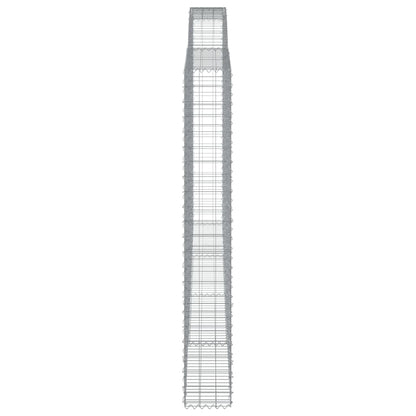 vidaXL Arched Gabion Baskets 3 pcs 400x30x220/240 cm Galvanised Iron 5