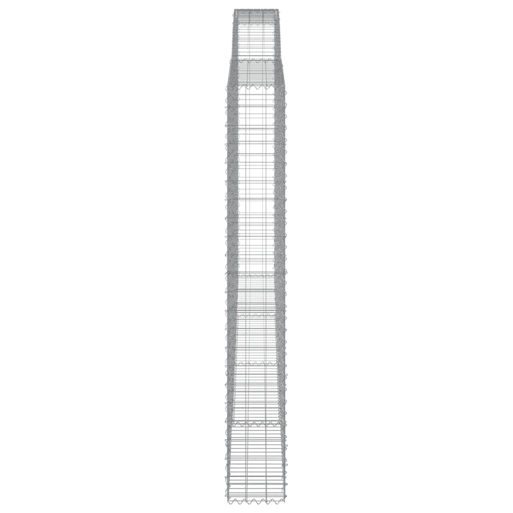 vidaXL Arched Gabion Baskets 4 pcs 400x30x220/240 cm Galvanised Iron 5
