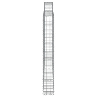 vidaXL Arched Gabion Baskets 4 pcs 400x30x220/240 cm Galvanised Iron 5