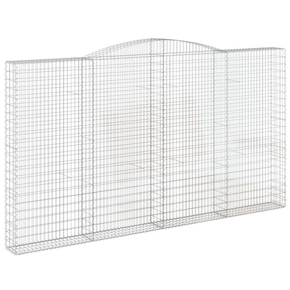vidaXL Arched Gabion Baskets 7 pcs 400x30x220/240 cm Galvanised Iron 3