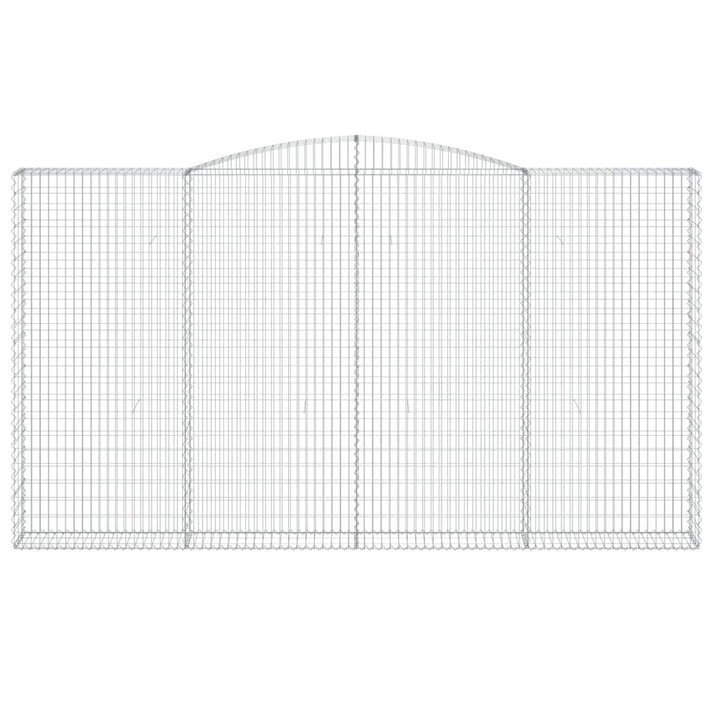 vidaXL Arched Gabion Baskets 7 pcs 400x30x220/240 cm Galvanised Iron 4