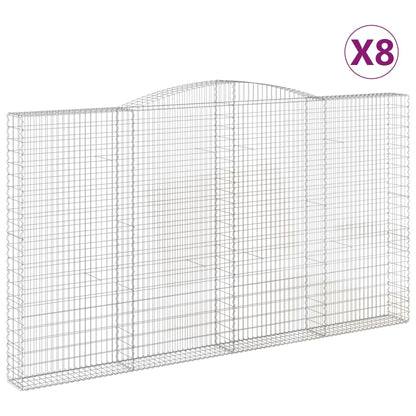 Arched Gabion Baskets Galvanised Iron 8 400 x 30 x 40/60–400 x 50 x 220/240 cm 400 x 30 x 220/240 cm