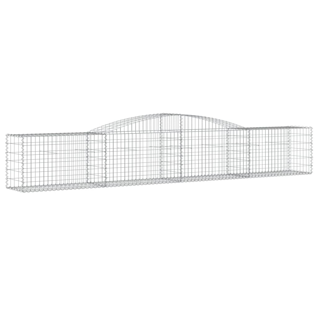 vidaXL Arched Gabion Baskets 10 pcs 400x50x60/80 cm Galvanised Iron 3