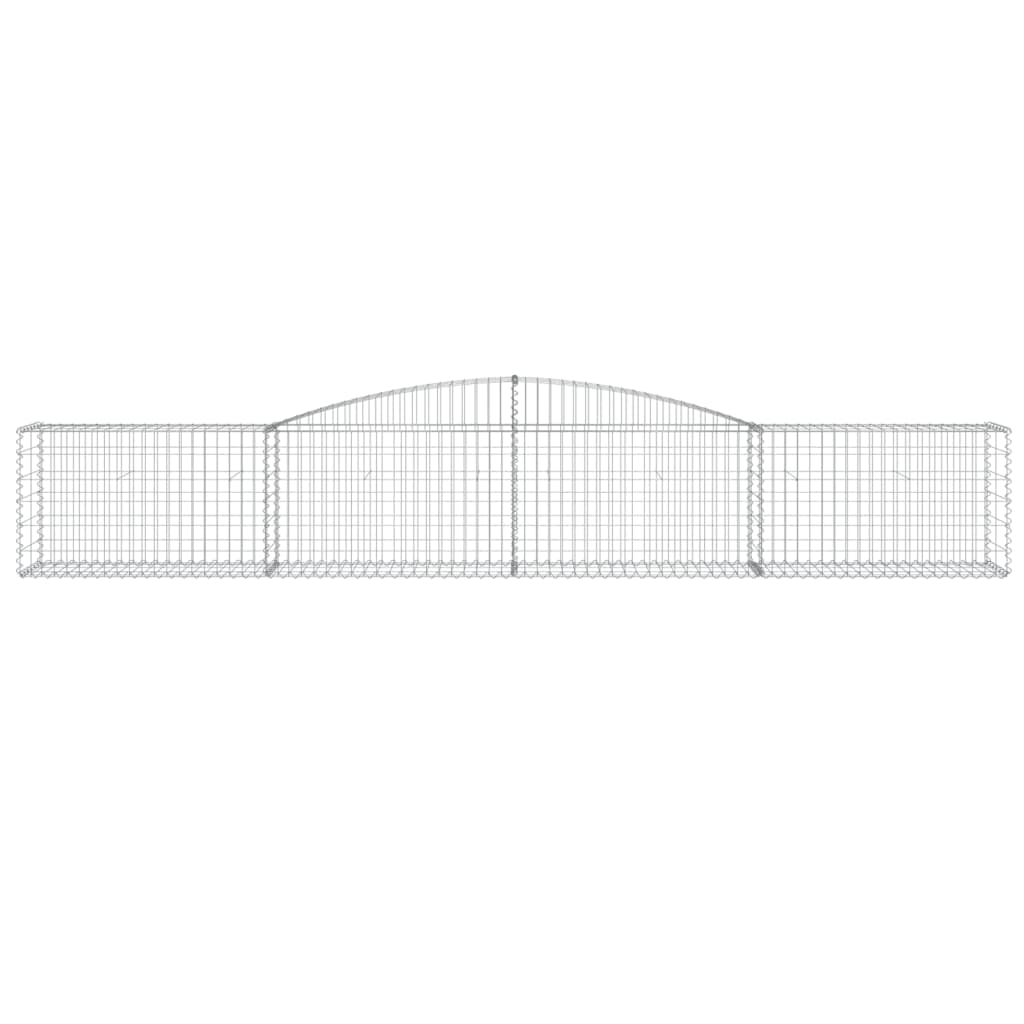 vidaXL Arched Gabion Baskets 10 pcs 400x50x60/80 cm Galvanised Iron 4