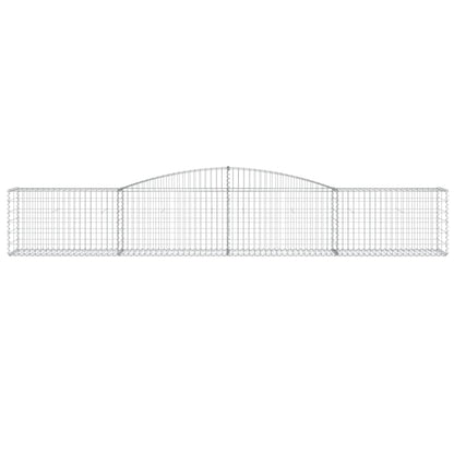 vidaXL Arched Gabion Baskets 10 pcs 400x50x60/80 cm Galvanised Iron 4