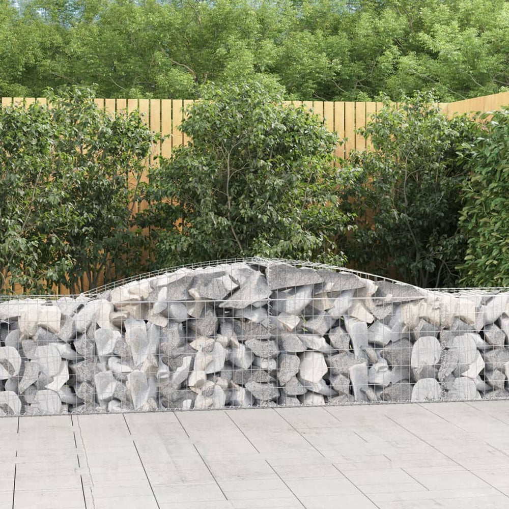 vidaXL Arched Gabion Baskets 10 pcs 400x50x60/80 cm Galvanised Iron