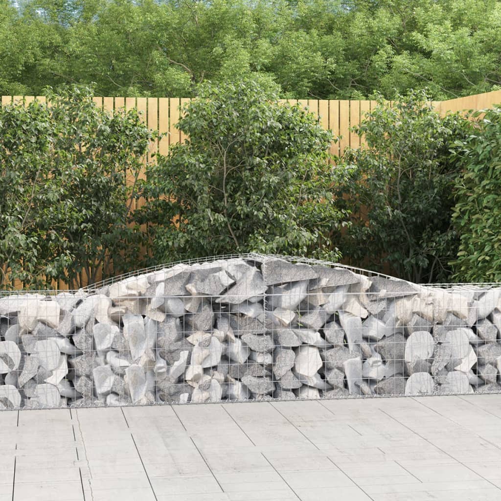 vidaXL Arched Gabion Baskets 10 pcs 400x50x60/80 cm Galvanised Iron 1