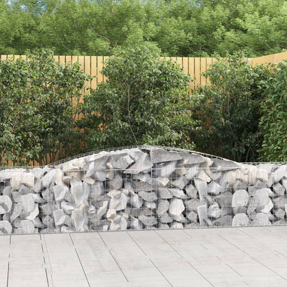 vidaXL Arched Gabion Baskets 10 pcs 400x50x60/80 cm Galvanised Iron 1