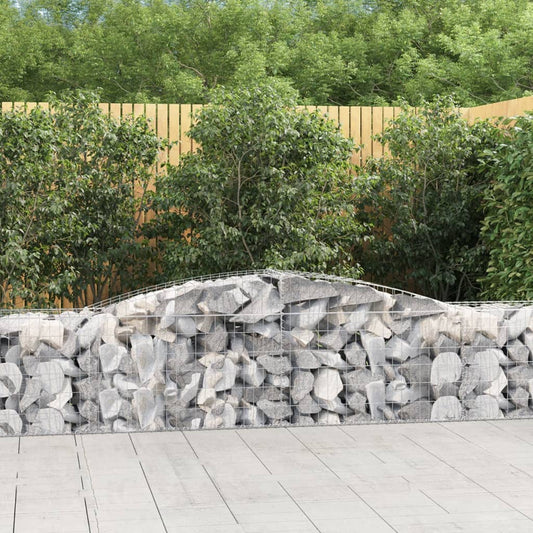 vidaXL Arched Gabion Baskets 10 pcs 400x50x60/80 cm Galvanised Iron 1