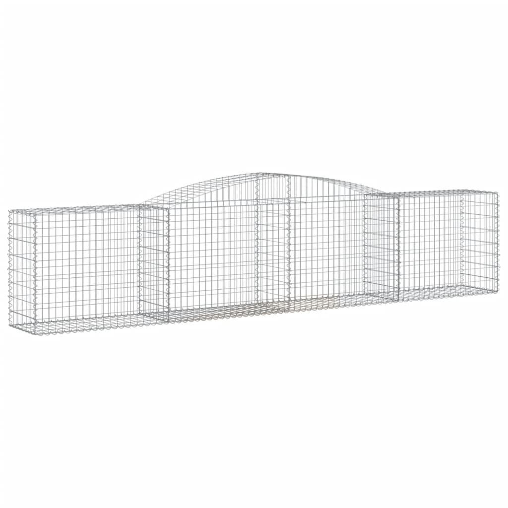 vidaXL Arched Gabion Baskets 8 pcs 400x50x80/100 cm Galvanised Iron 3
