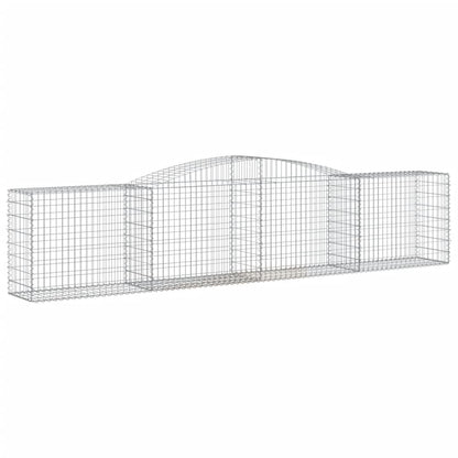 vidaXL Arched Gabion Baskets 8 pcs 400x50x80/100 cm Galvanised Iron 3