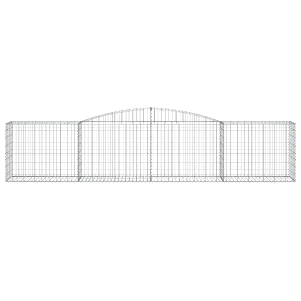 vidaXL Arched Gabion Baskets 8 pcs 400x50x80/100 cm Galvanised Iron 4