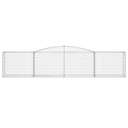 vidaXL Arched Gabion Baskets 8 pcs 400x50x80/100 cm Galvanised Iron 4
