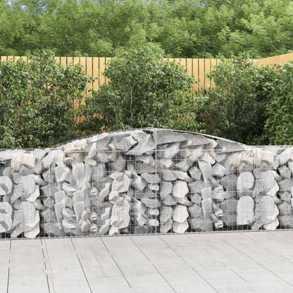 vidaXL Arched Gabion Baskets 8 pcs 400x50x80/100 cm Galvanised Iron 1