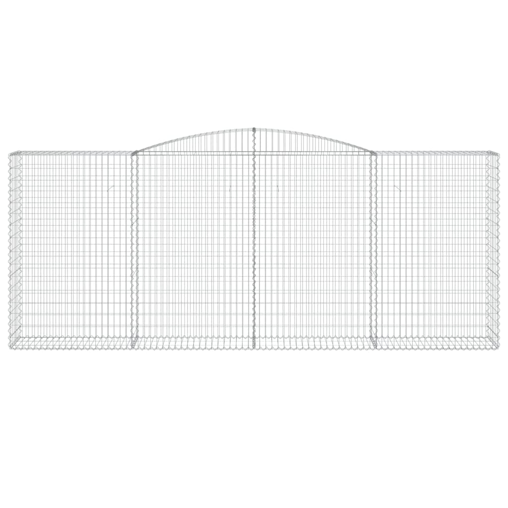 vidaXL Arched Gabion Baskets 4 pcs 400x50x160/180 cm Galvanised Iron 4