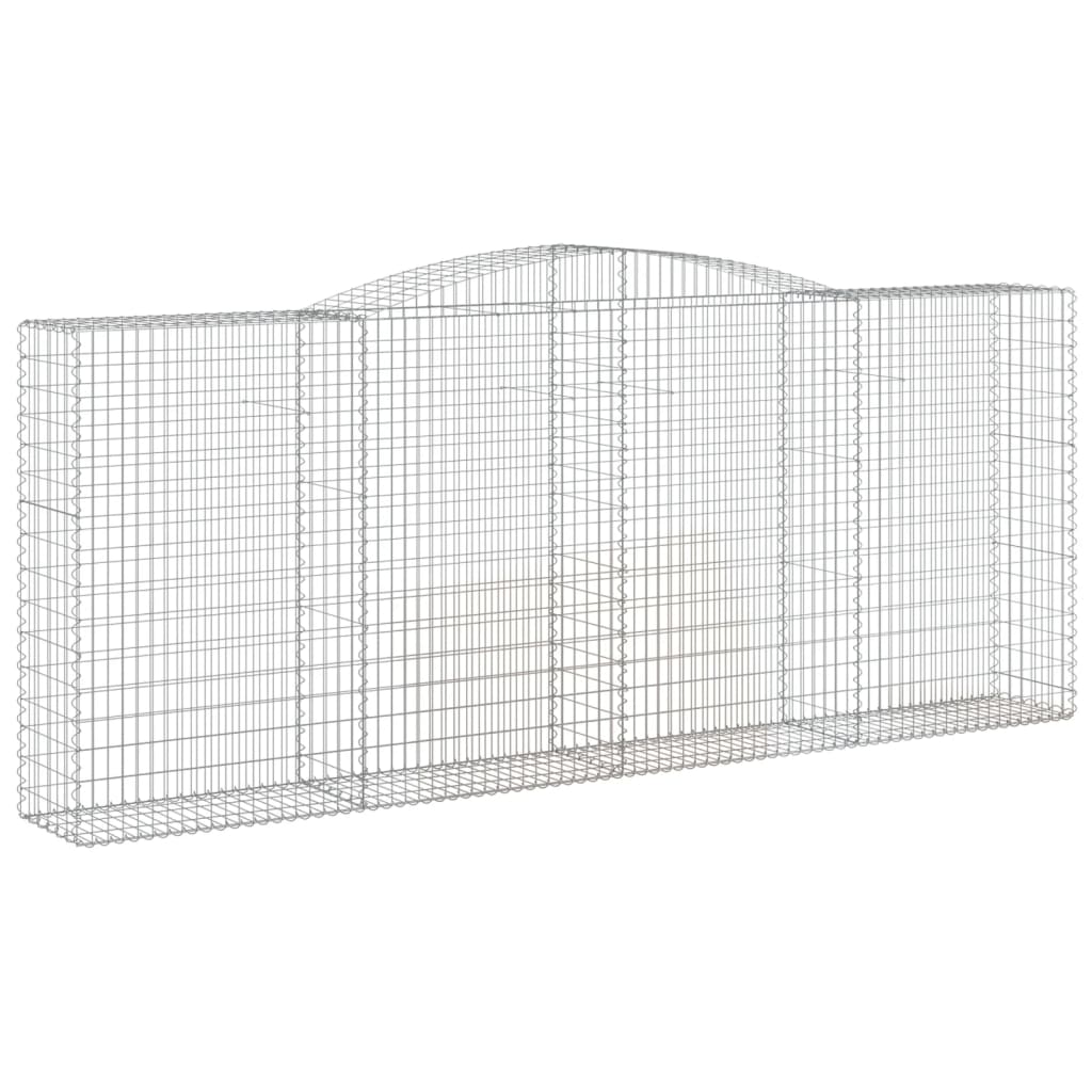 vidaXL Arched Gabion Baskets 5 pcs 400x50x160/180 cm Galvanised Iron 3