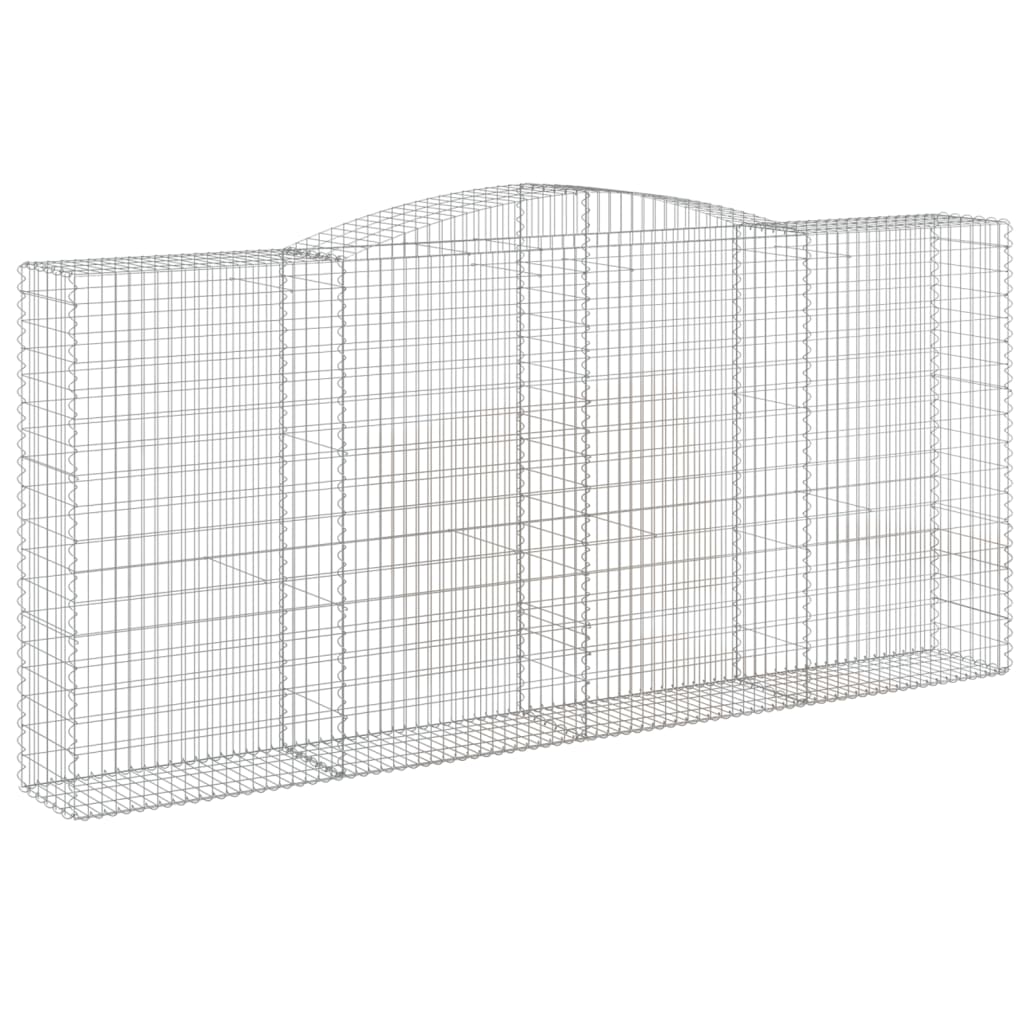 vidaXL Arched Gabion Baskets 3 pcs 400x50x180/200 cm Galvanised Iron 3