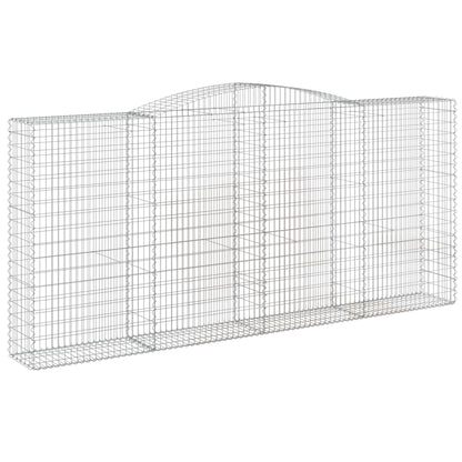 vidaXL Arched Gabion Baskets 3 pcs 400x50x180/200 cm Galvanised Iron 3