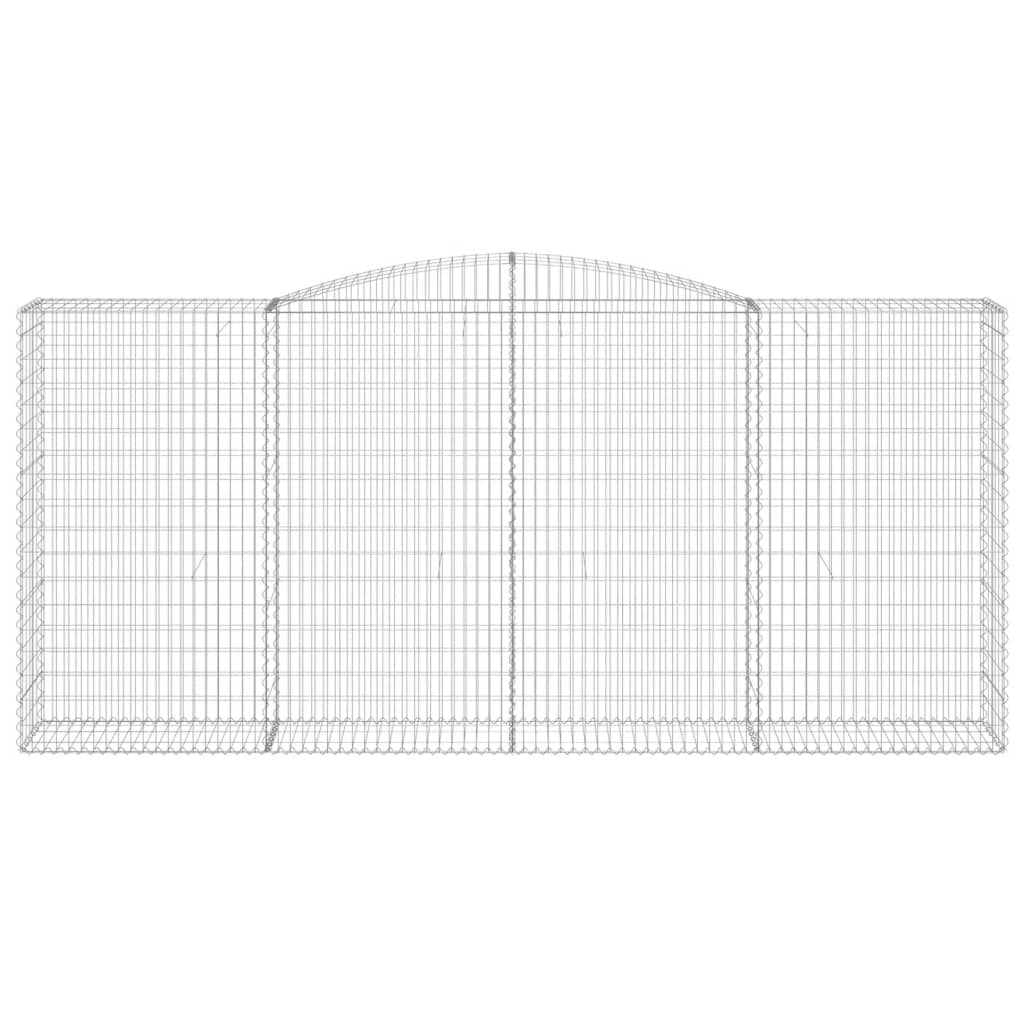 vidaXL Arched Gabion Baskets 3 pcs 400x50x180/200 cm Galvanised Iron 4
