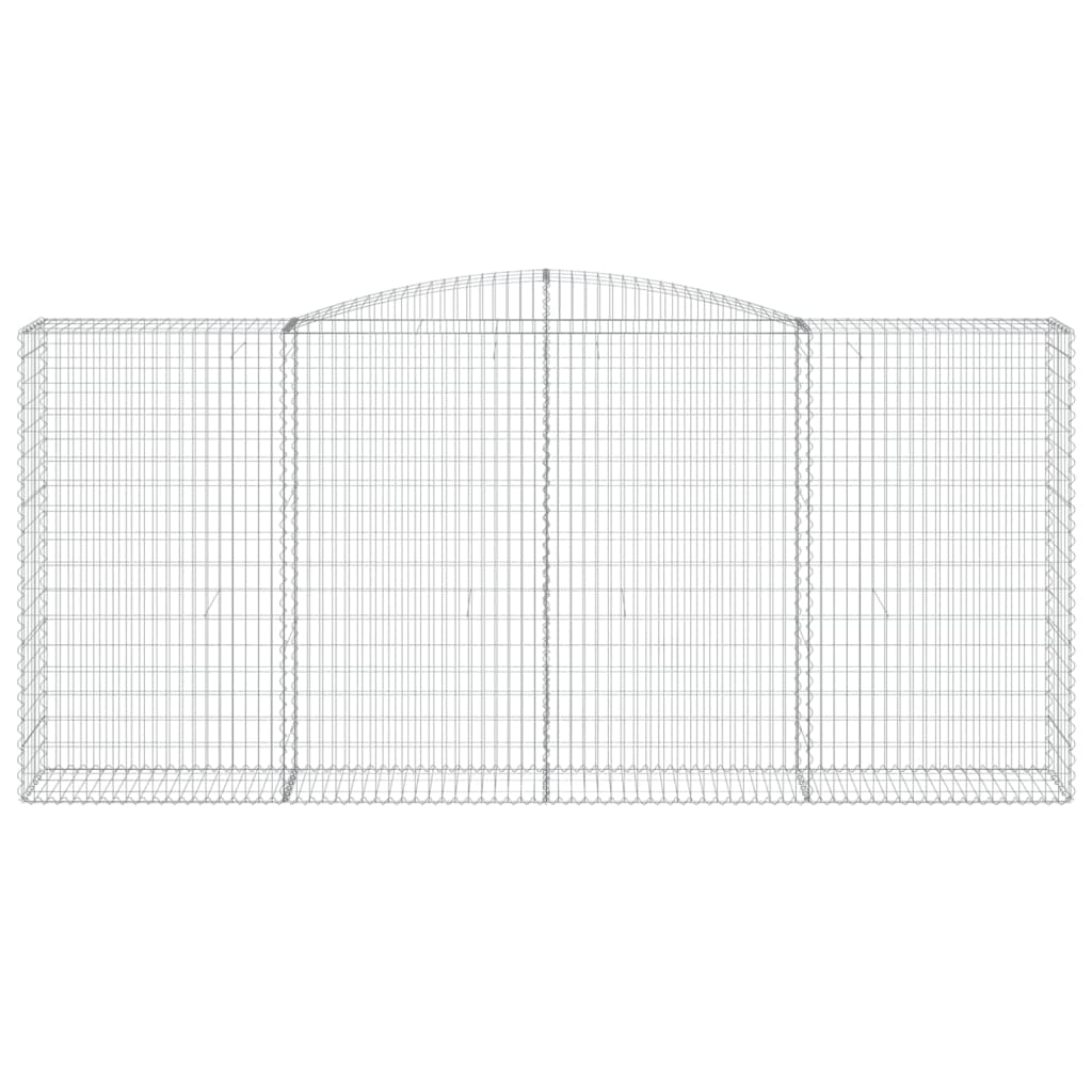 vidaXL Arched Gabion Baskets 5 pcs 400x50x180/200 cm Galvanised Iron 4
