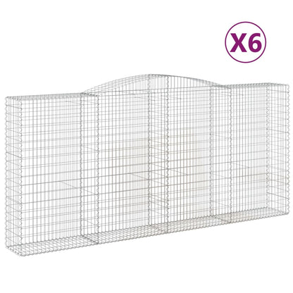 Arched Gabion Baskets Galvanised Iron 6 400 x 30 x 40/60–400 x 50 x 220/240 cm 400 x 50 x 180/200 cm
