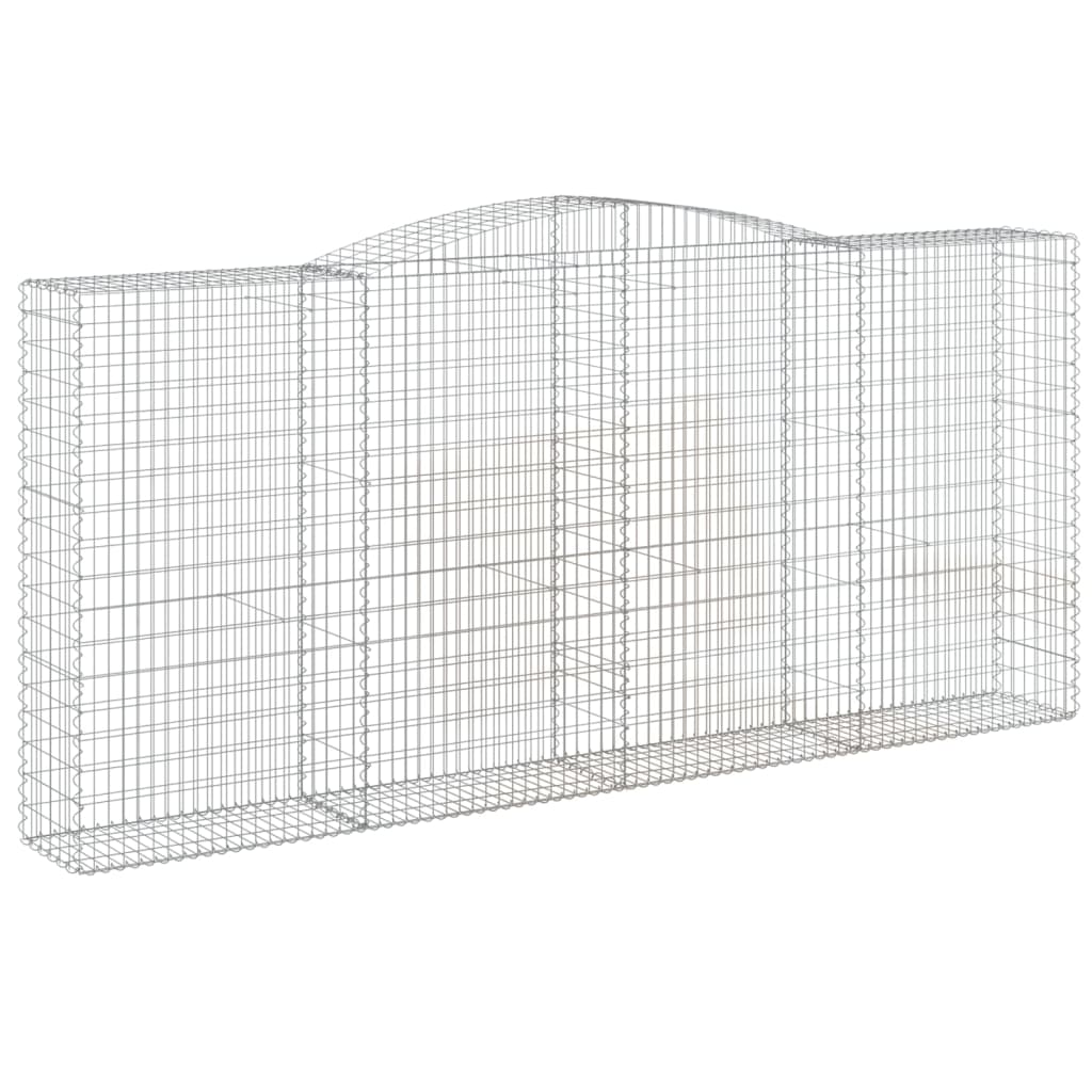 vidaXL Arched Gabion Baskets 6 pcs 400x50x180/200 cm Galvanised Iron 3