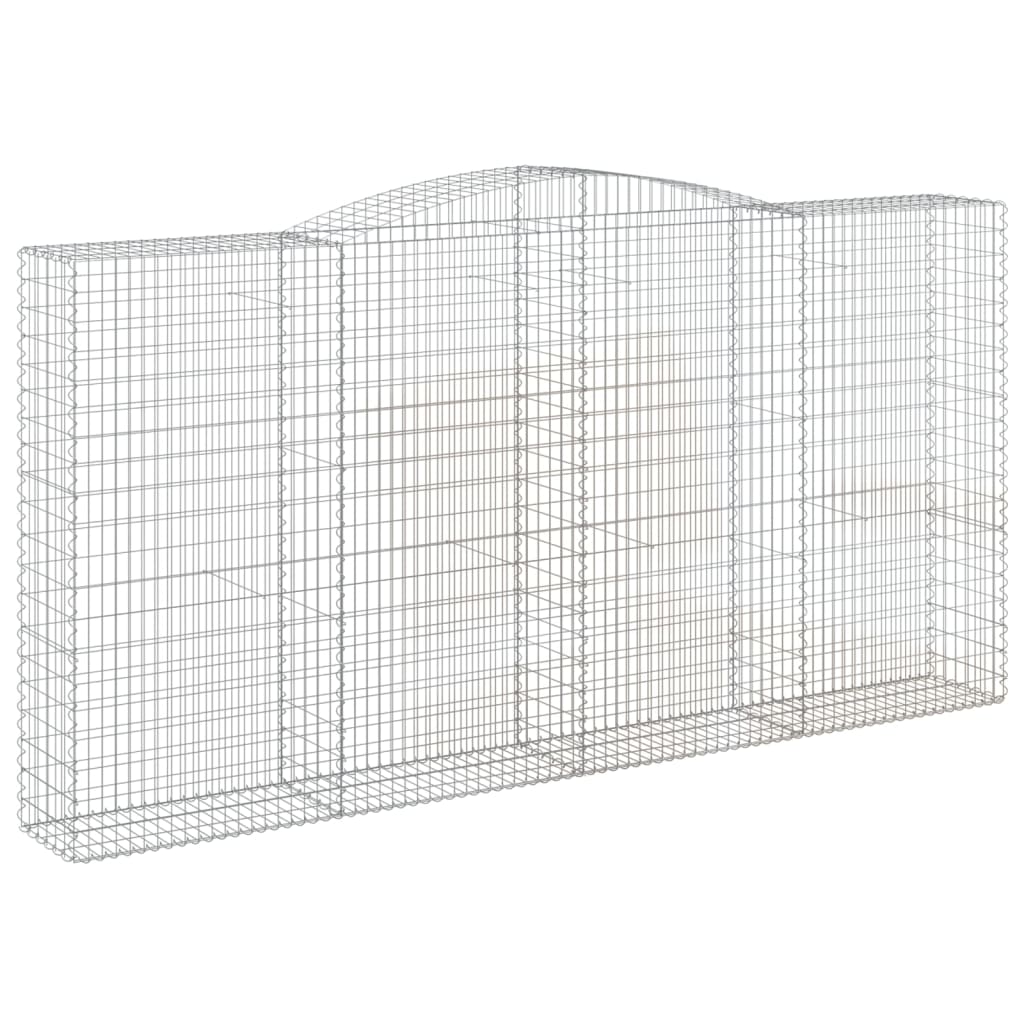 vidaXL Arched Gabion Baskets 3 pcs 400x50x200/220 cm Galvanised Iron 3