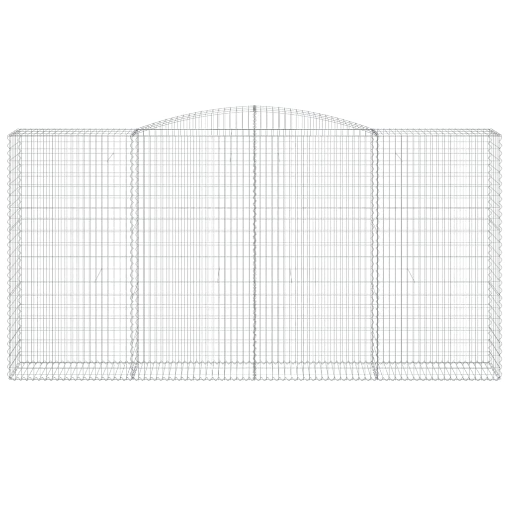 vidaXL Arched Gabion Baskets 3 pcs 400x50x200/220 cm Galvanised Iron 4