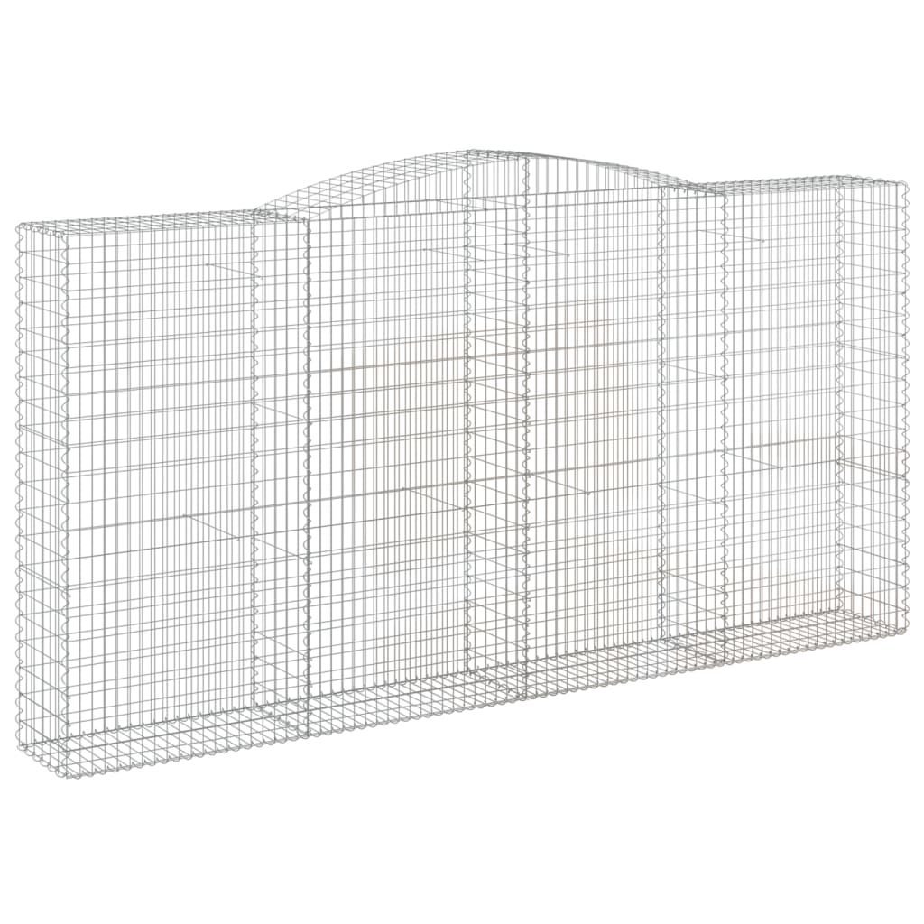 vidaXL Arched Gabion Baskets 4 pcs 400x50x200/220 cm Galvanised Iron 3