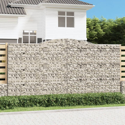 vidaXL Arched Gabion Baskets 4 pcs 400x50x200/220 cm Galvanised Iron 1