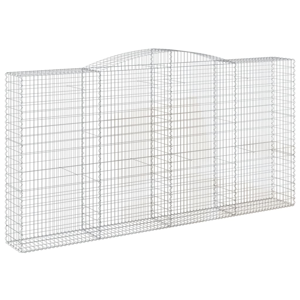 vidaXL Arched Gabion Baskets 5 pcs 400x50x200/220 cm Galvanised Iron 3
