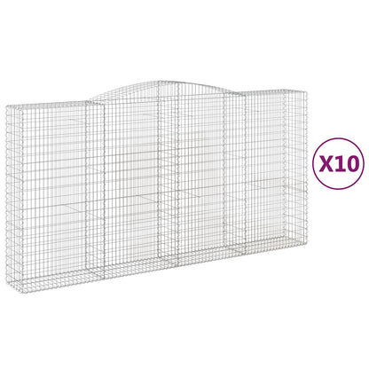 Arched Gabion Baskets Galvanised Iron 10 400 x 30 x 40/60–400 x 50 x 220/240 cm 400 x 50 x 200/220 cm
