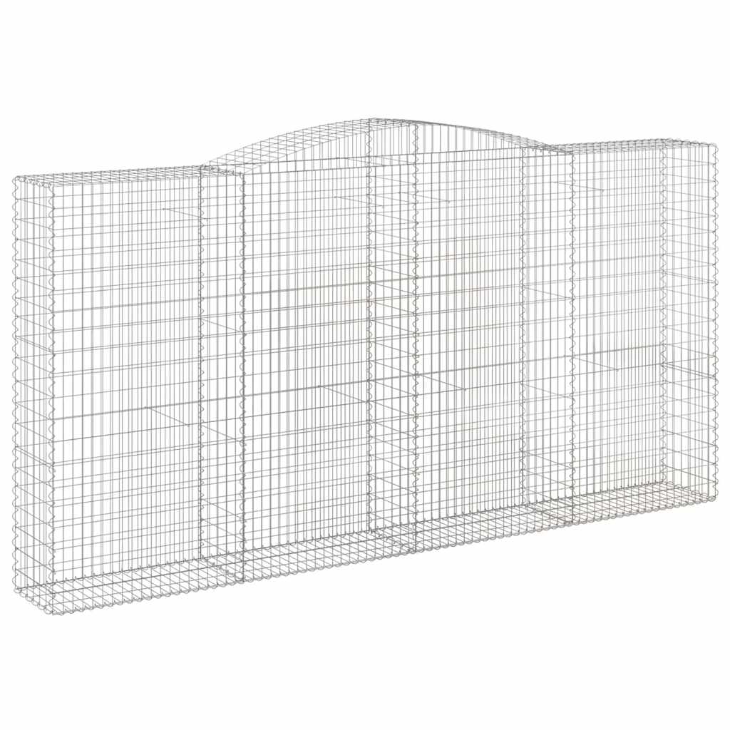 vidaXL Arched Gabion Baskets 10 pcs 400x50x200/220 cm Galvanised Iron 3