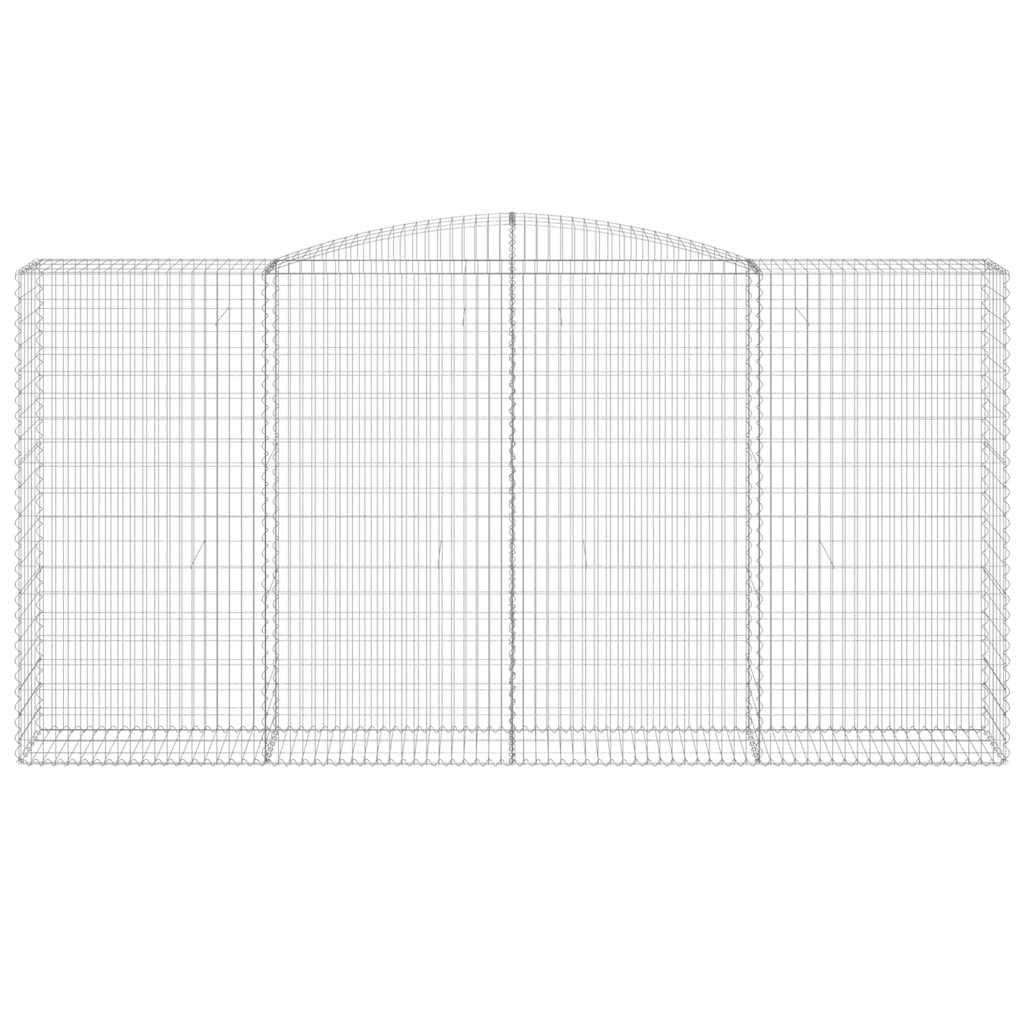 vidaXL Arched Gabion Baskets 10 pcs 400x50x200/220 cm Galvanised Iron 4