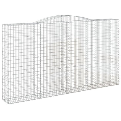 vidaXL Arched Gabion Baskets 3 pcs 400x50x220/240 cm Galvanised Iron 3