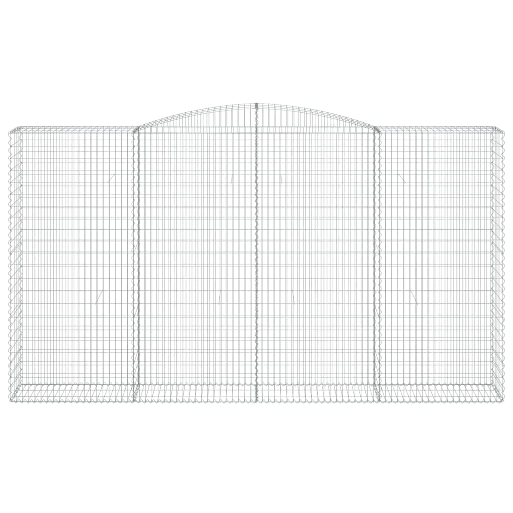 vidaXL Arched Gabion Baskets 3 pcs 400x50x220/240 cm Galvanised Iron 4
