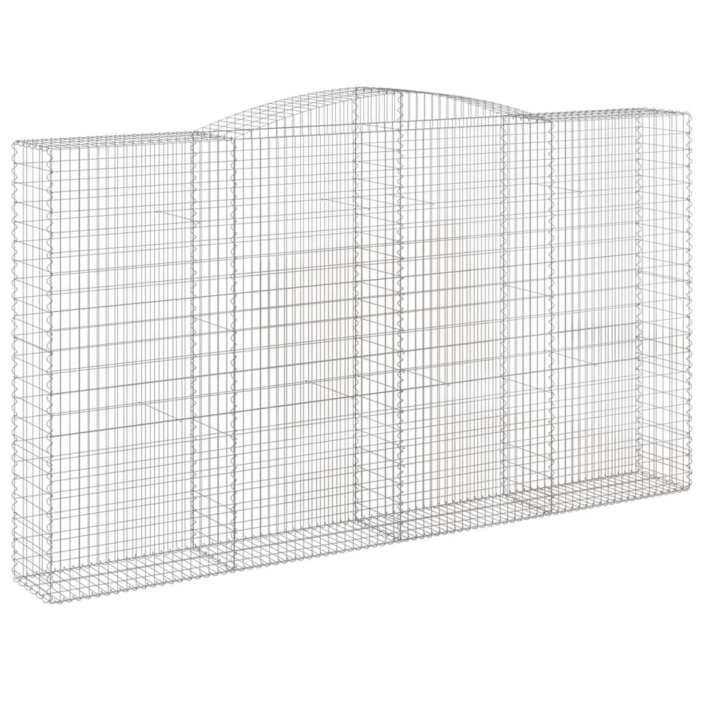 vidaXL Arched Gabion Baskets 5 pcs 400x50x220/240 cm Galvanised Iron 3