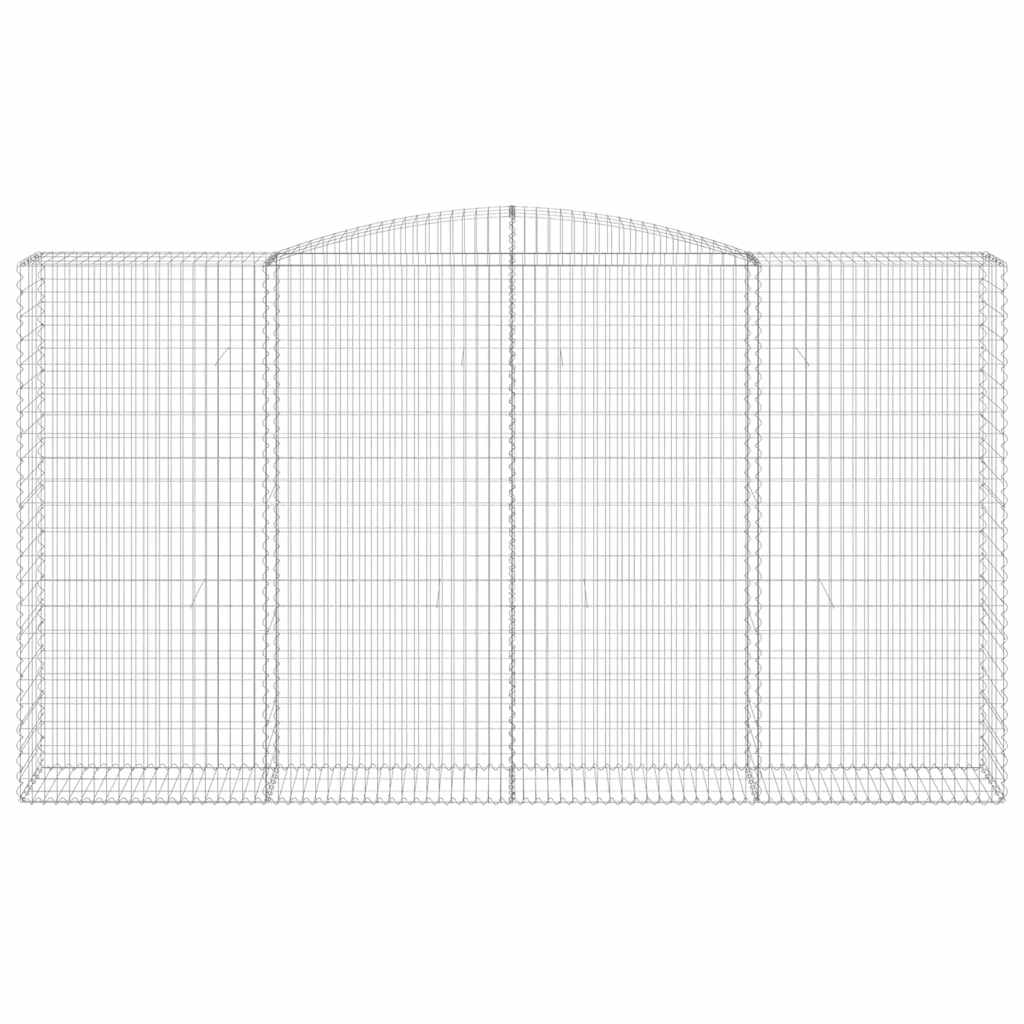 vidaXL Arched Gabion Baskets 5 pcs 400x50x220/240 cm Galvanised Iron 4