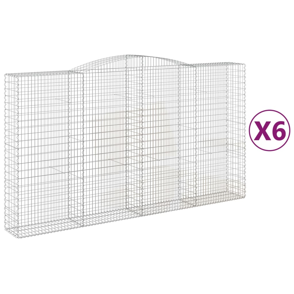 Arched Gabion Baskets Galvanised Iron 6 400 x 30 x 40/60–400 x 50 x 220/240 cm 400 x 50 x 220/240 cm