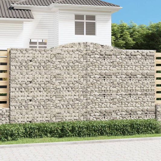 vidaXL Arched Gabion Baskets 6 pcs 400x50x220/240 cm Galvanised Iron 1