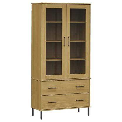 Bookcase with Metal Legs 85x35x172,5 cm Solid Wood "OSLO Brown