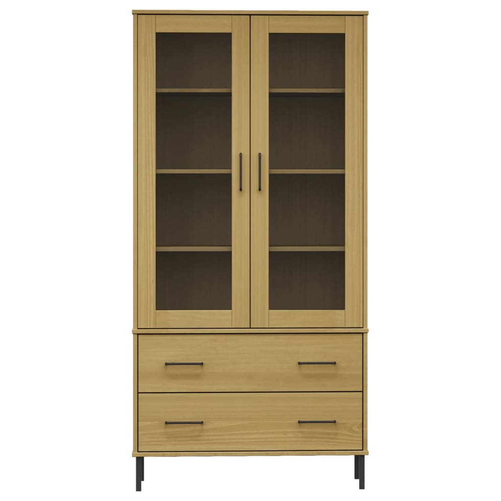 Bookcase with Metal Legs 85x35x172,5 cm Solid Wood "OSLO Brown