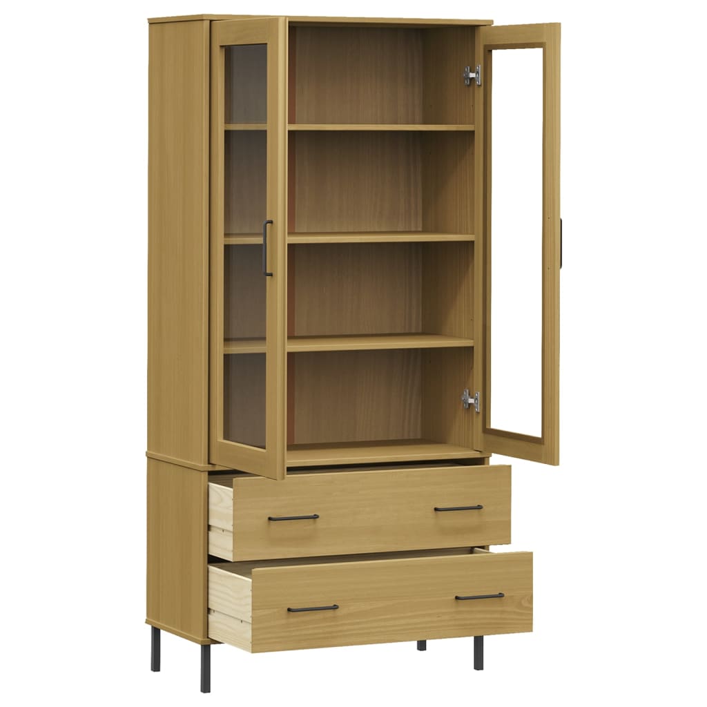 Bookcase with Metal Legs 85x35x172,5 cm Solid Wood "OSLO Brown