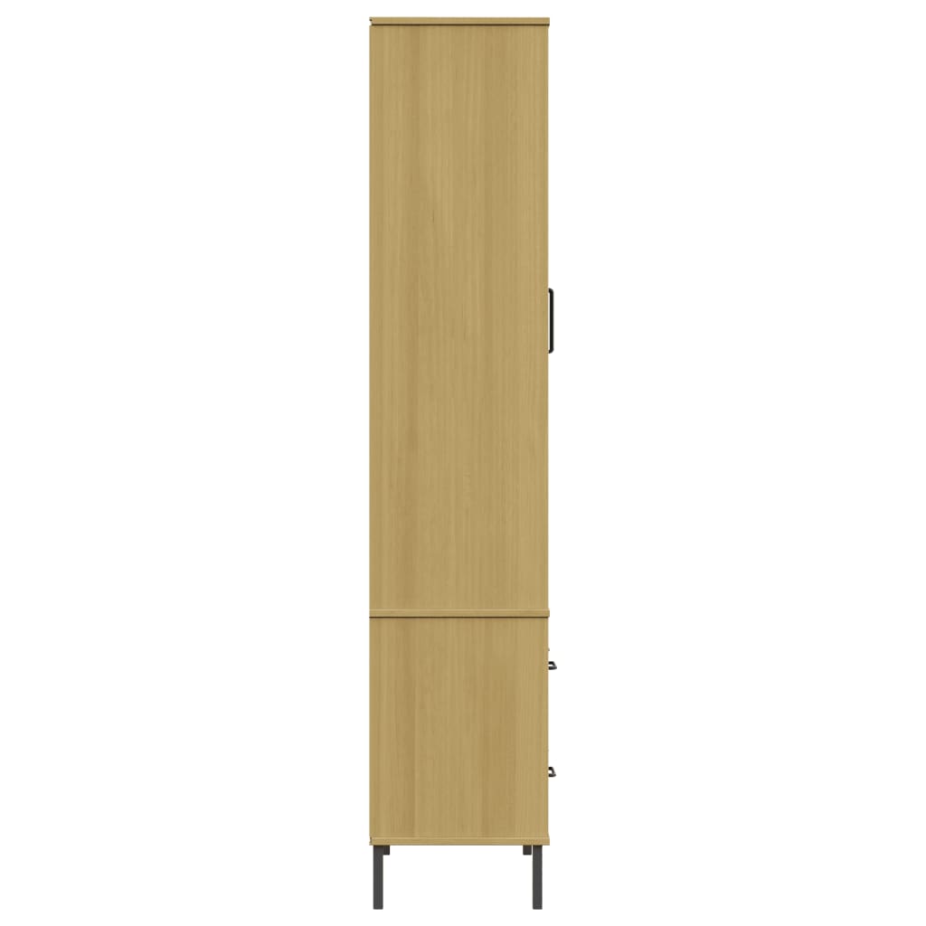 Bookcase with Metal Legs 85x35x172,5 cm Solid Wood "OSLO Brown