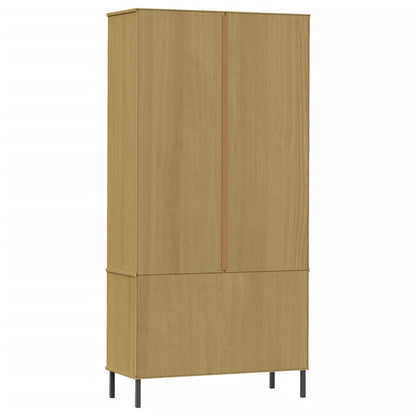 Bookcase with Metal Legs 85x35x172,5 cm Solid Wood "OSLO Brown